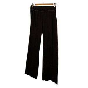 Goldie Lewinter organic black jersey knit white trim lounger pants S SOFT SOFT
